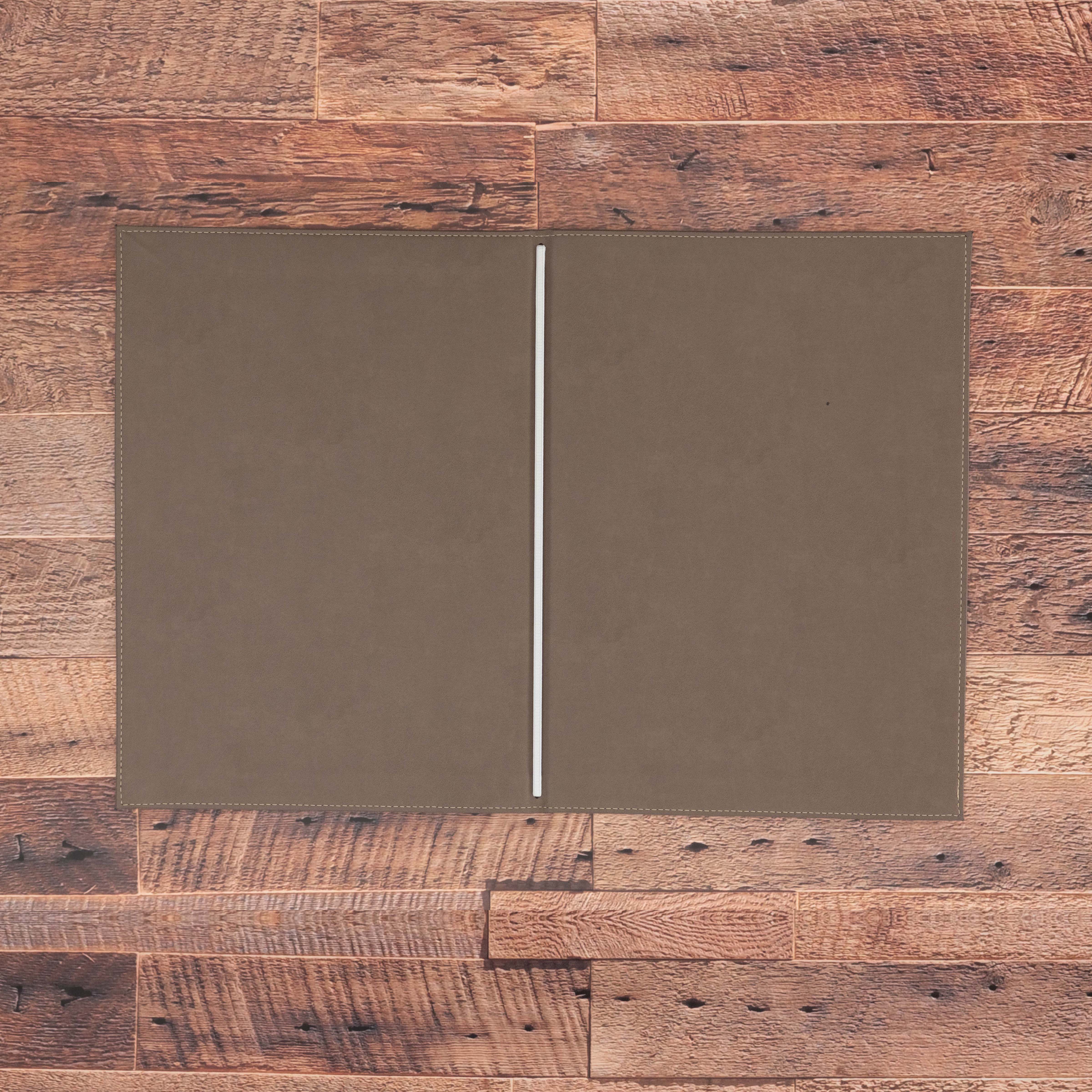 Porta menu A4 rigido con elastico personalizzabile in similpelle
