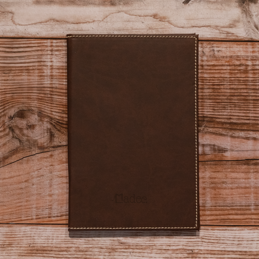 Porte menu personnalisable en simili cuir