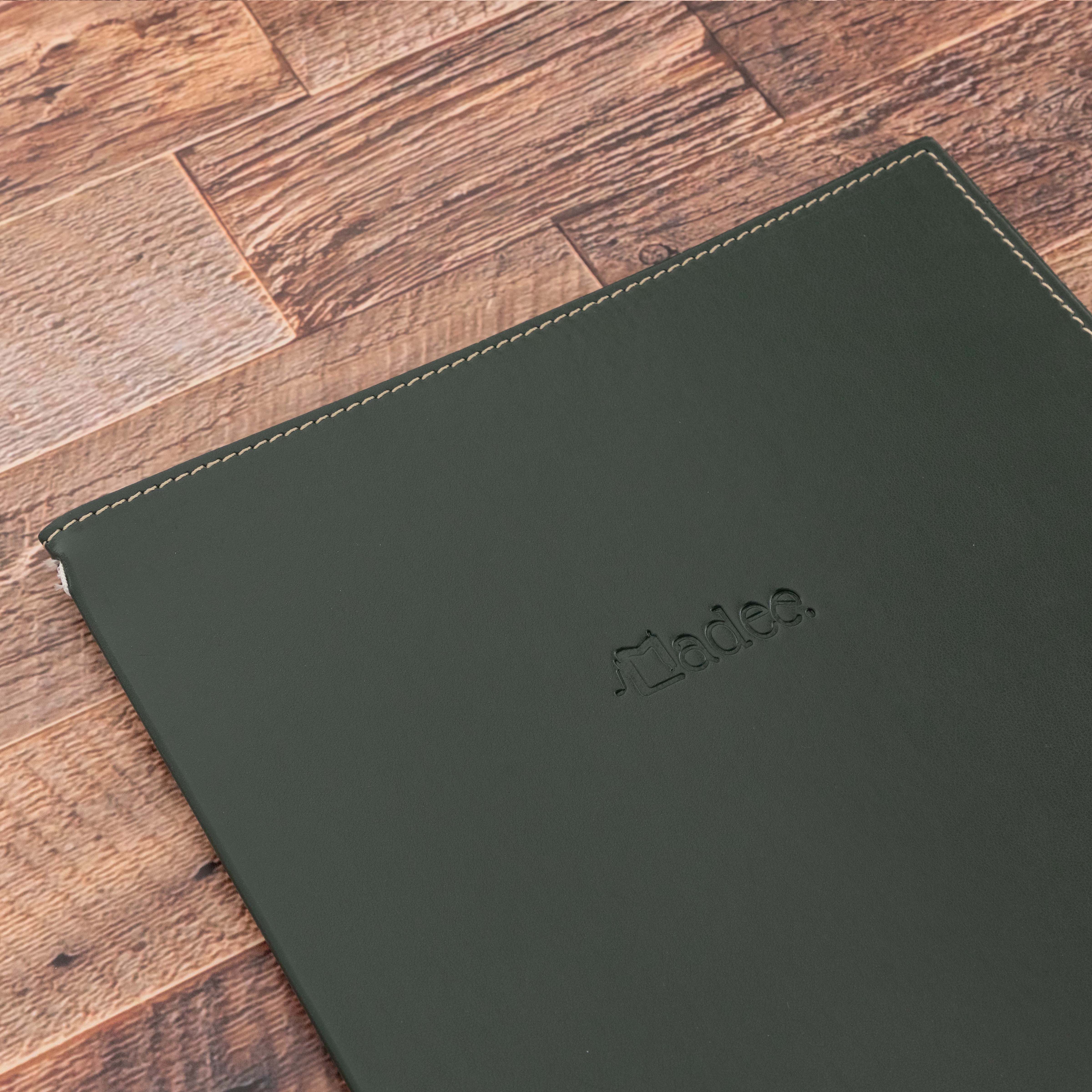 Porte menu personnalisable en simili cuir