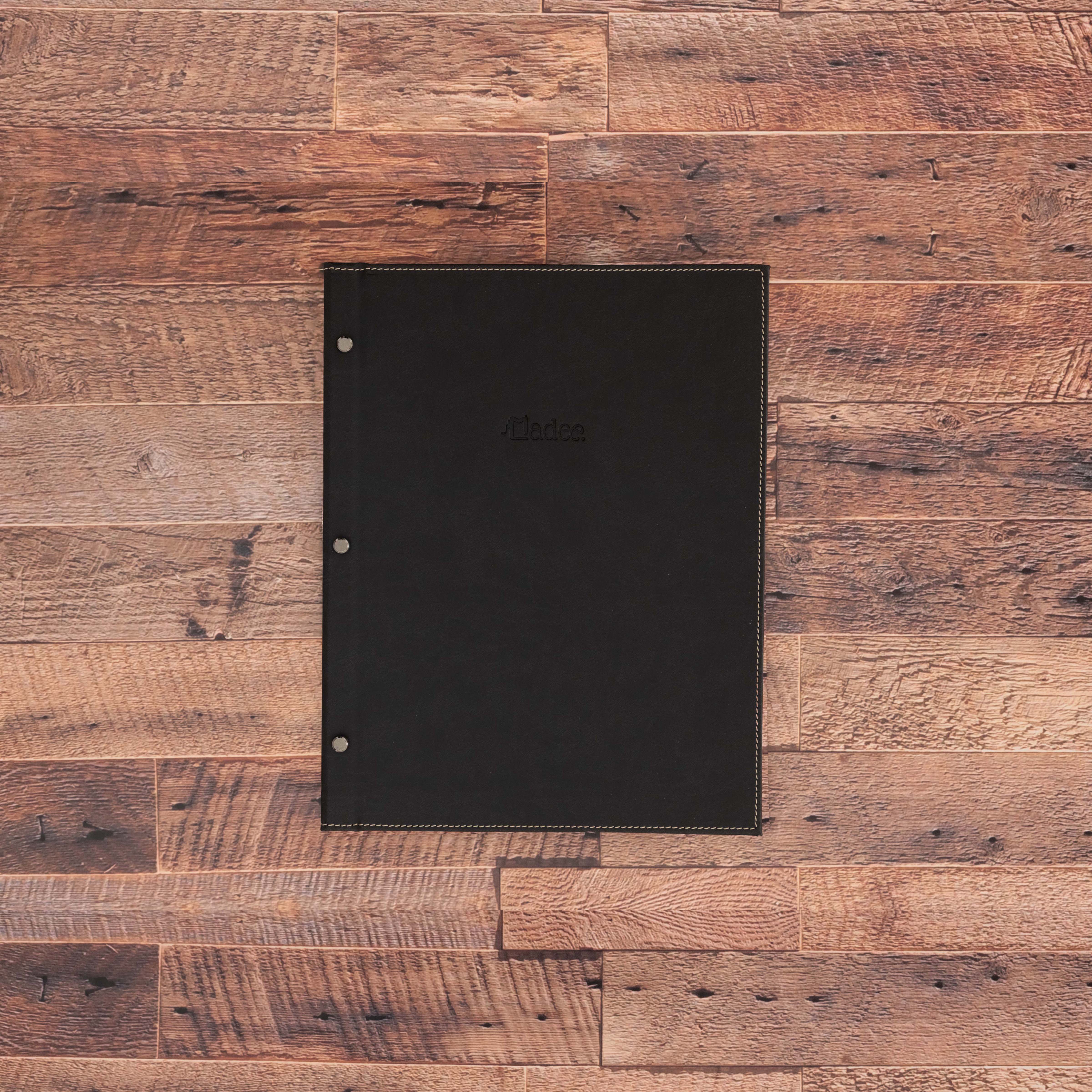 Porte menu personnalisable en simili cuir