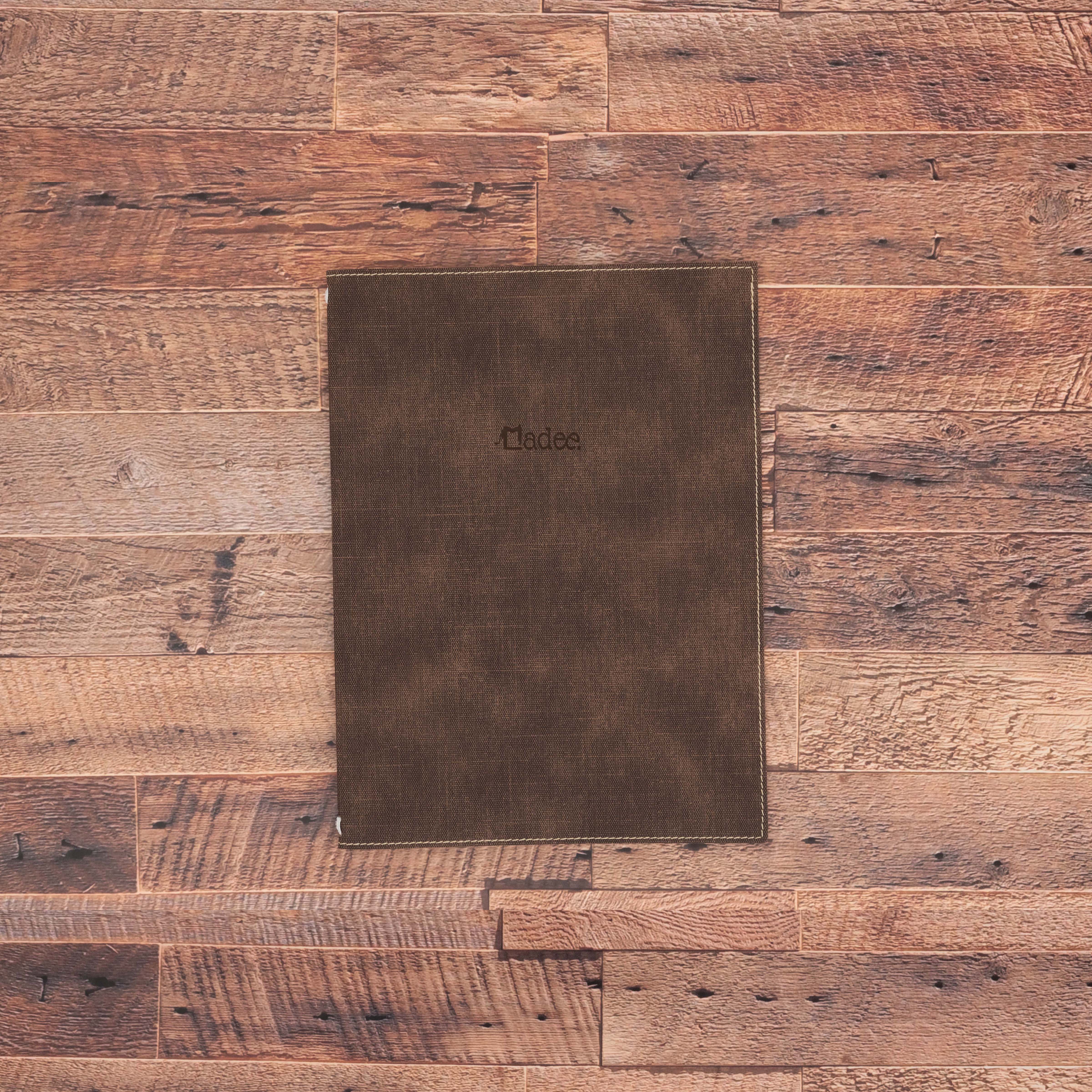 Porte menu personnalisable en simili cuir