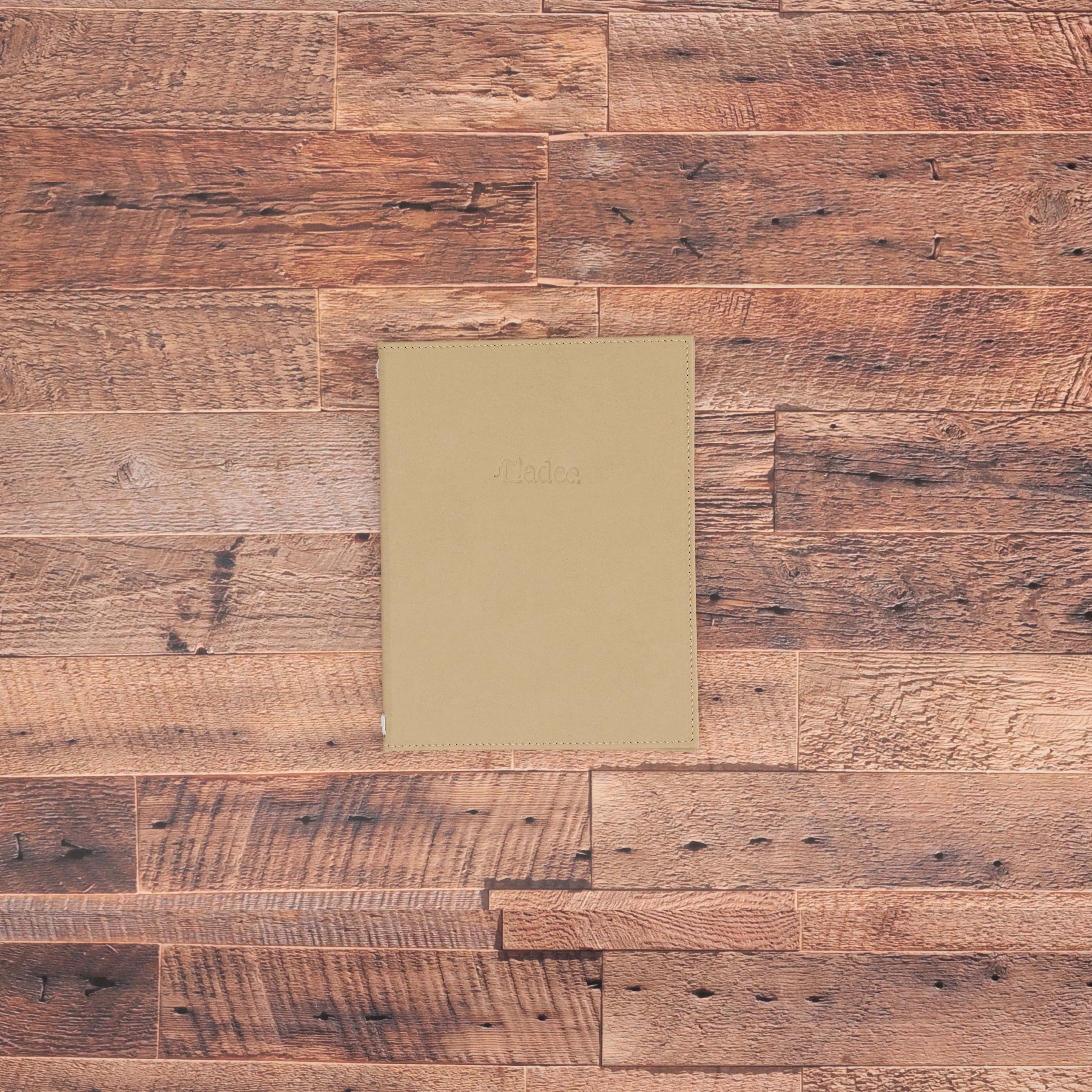 Porte menu personnalisable en simili cuir