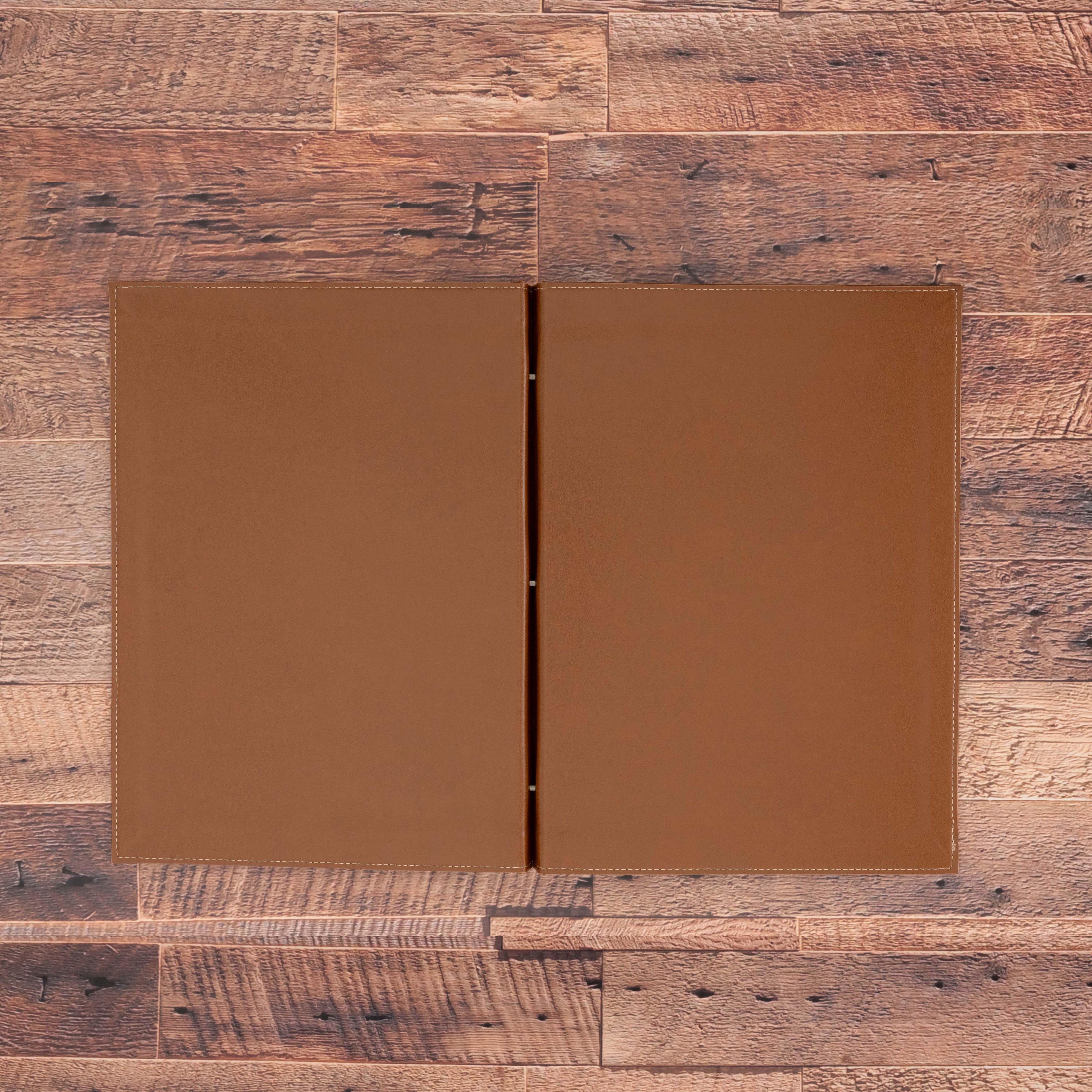Porte menu personnalisable en simili cuir