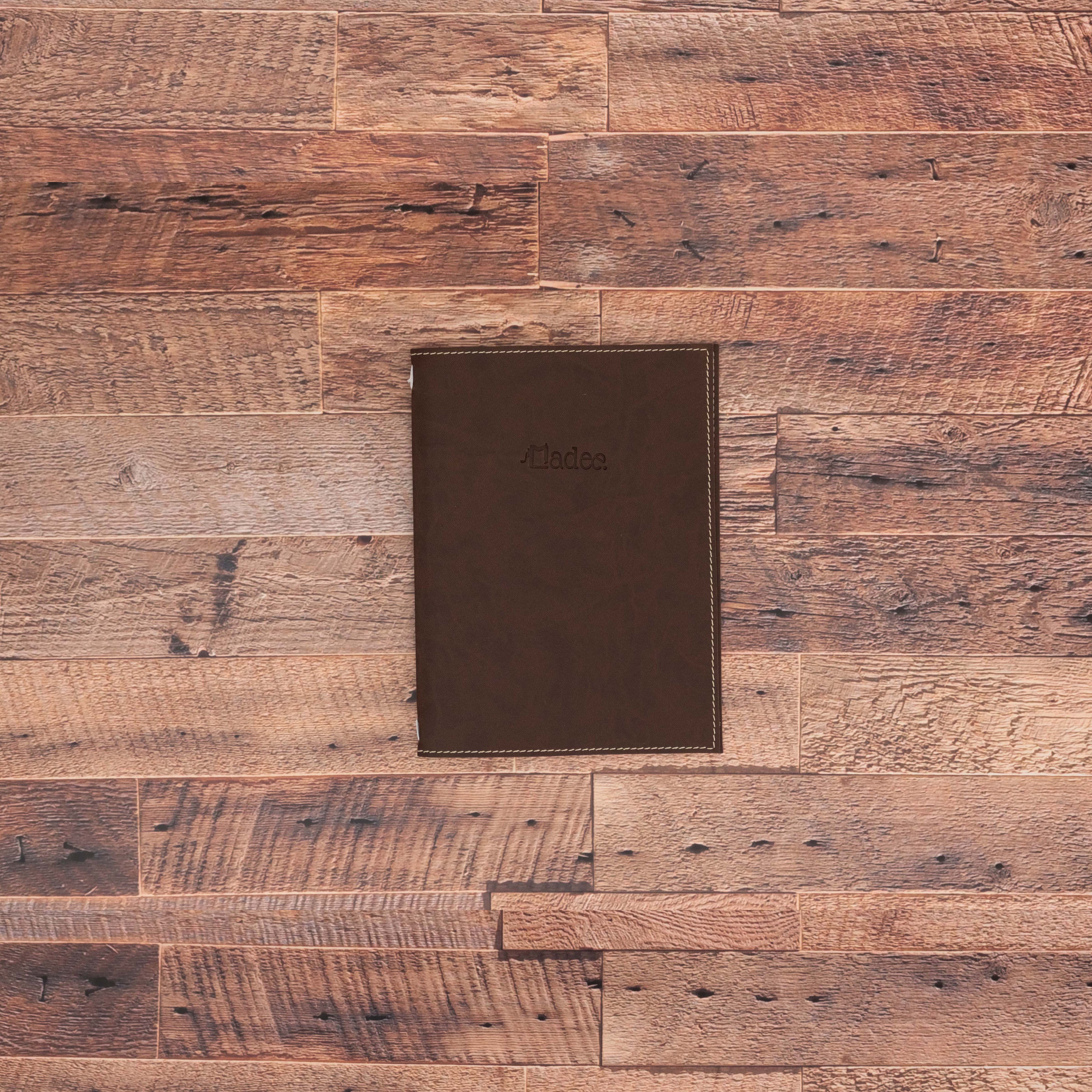Porte menu personnalisable en simili cuir