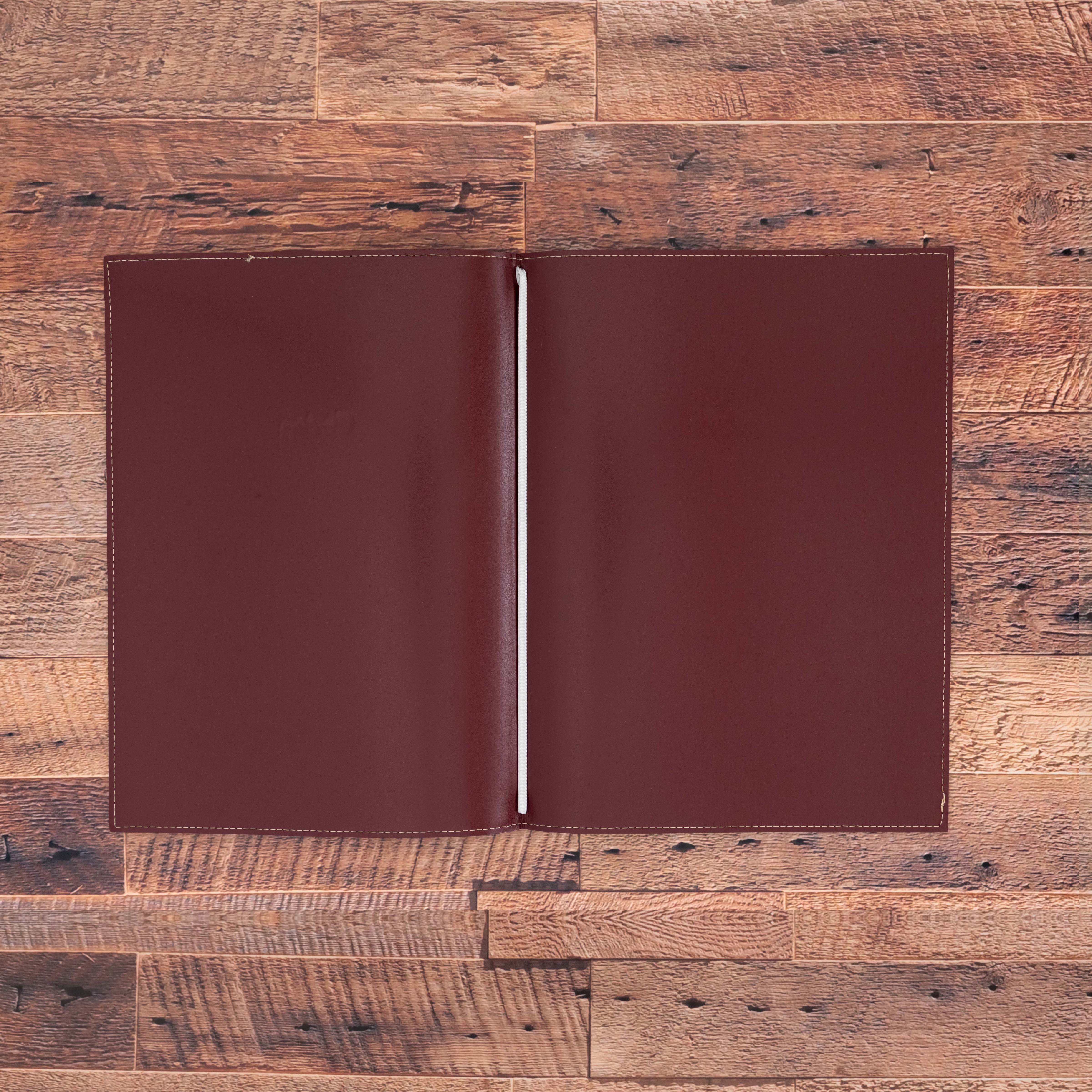 Porte menu personnalisable en simili cuir