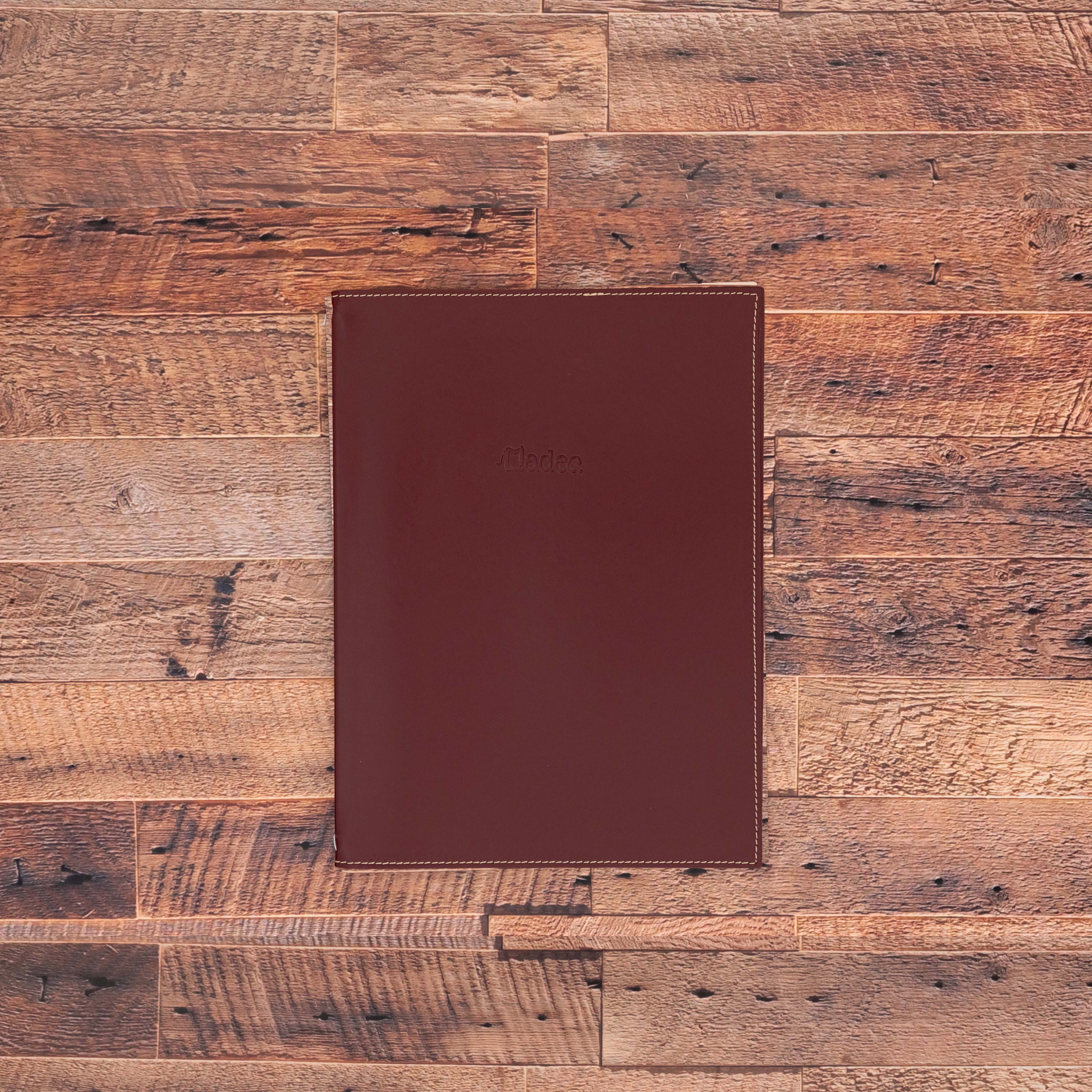 Porte menu personnalisable en simili cuir