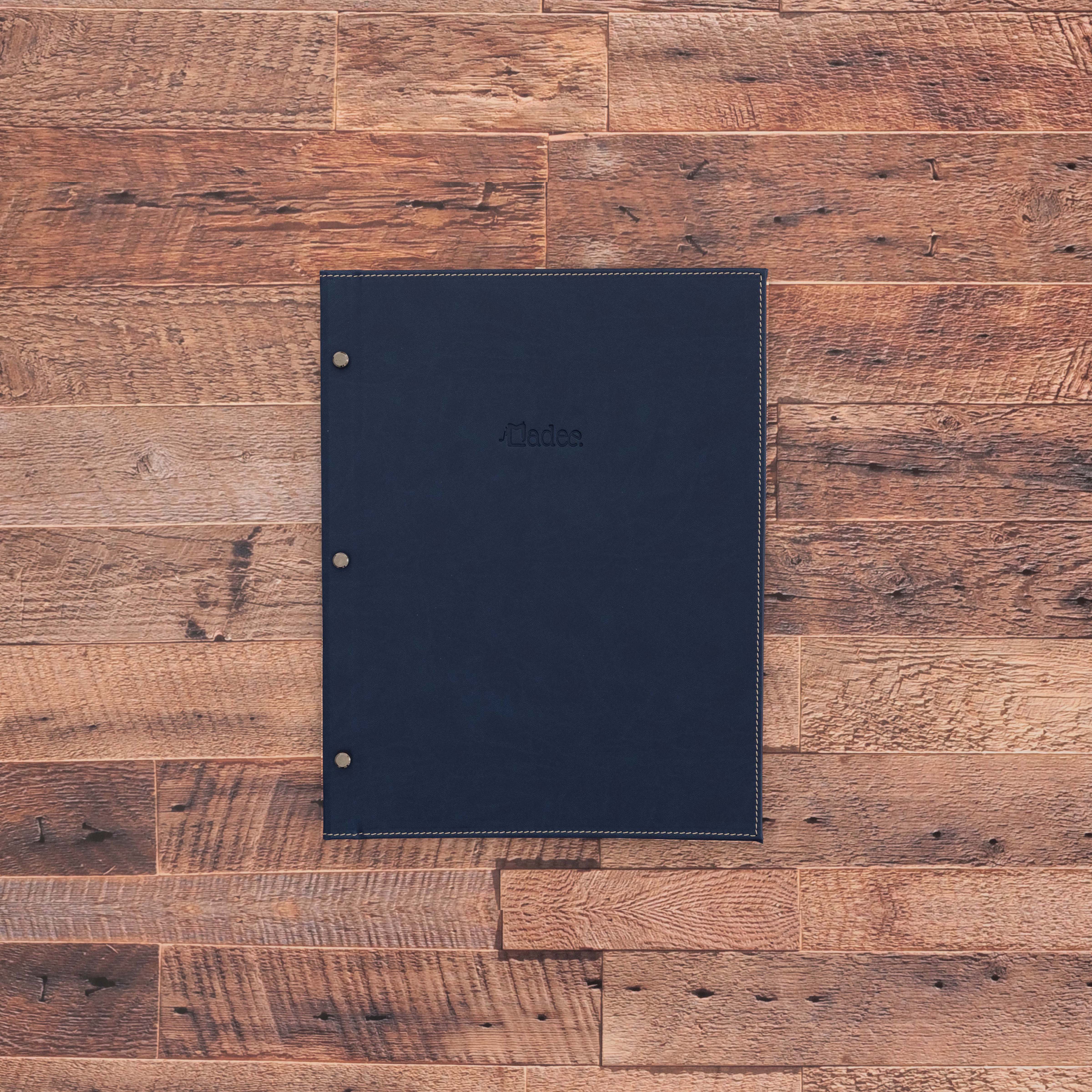 Porte menu personnalisable en simili cuir