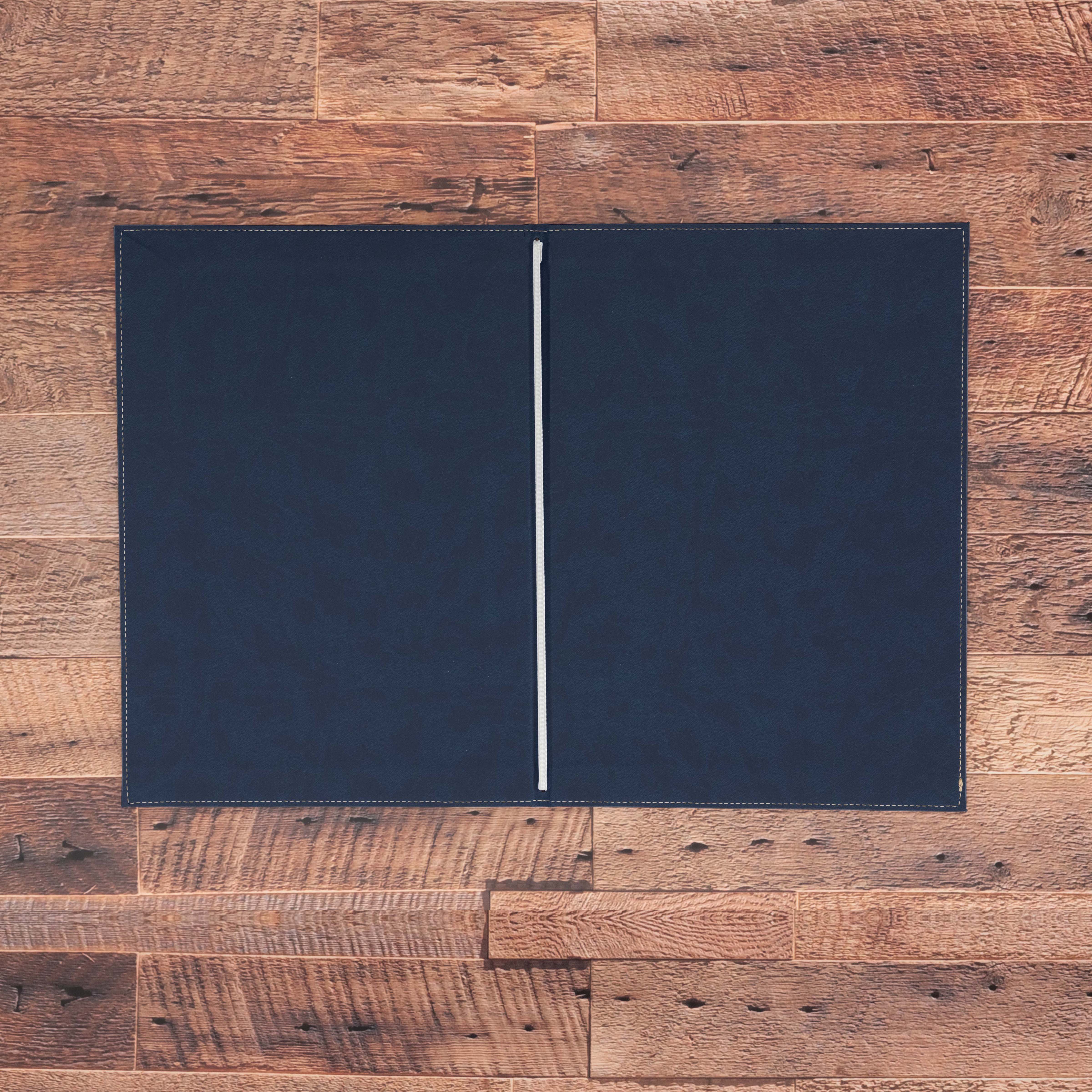 Porta menu A4 rigido con elastico personalizzabile in similpelle