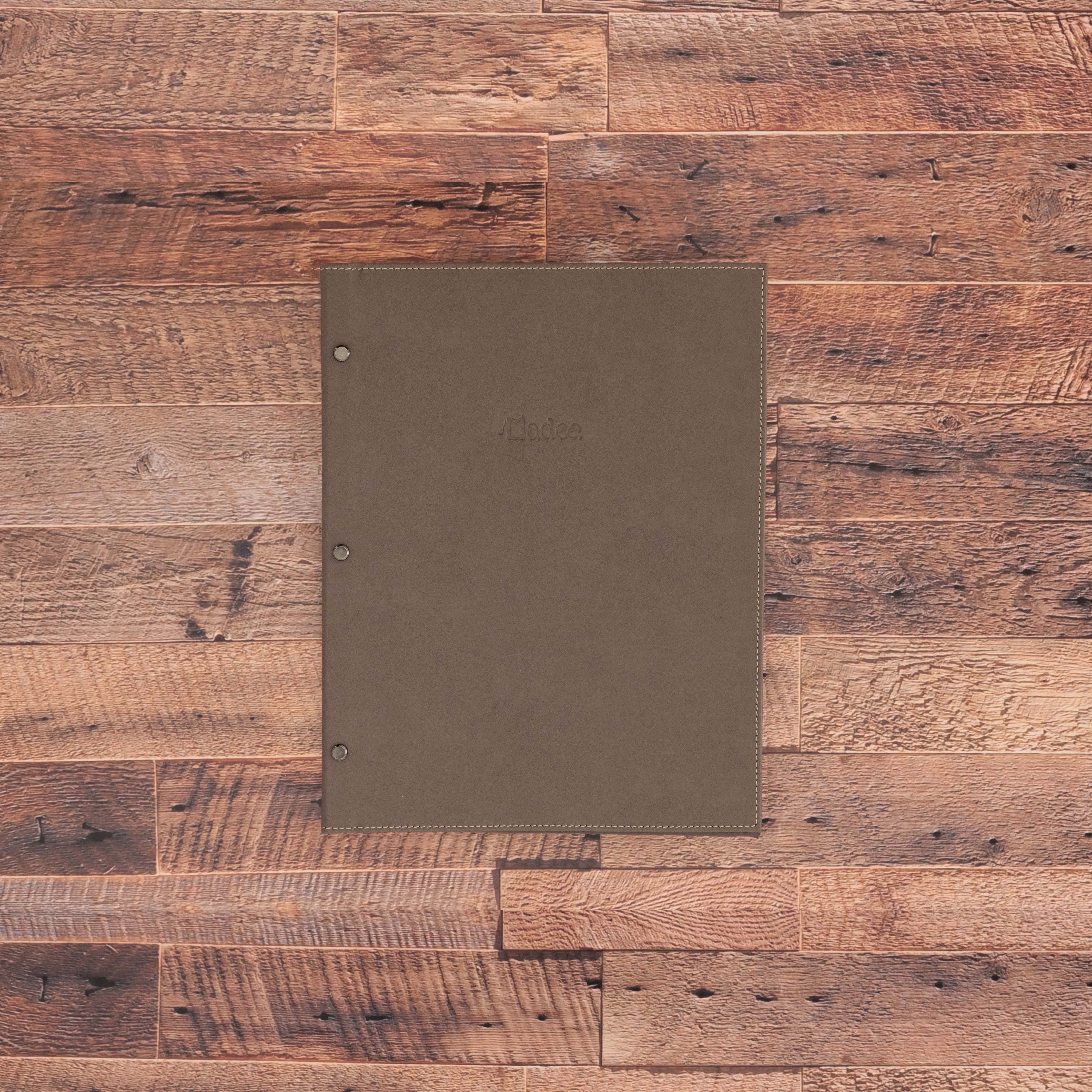Porte menu personnalisable en simili cuir