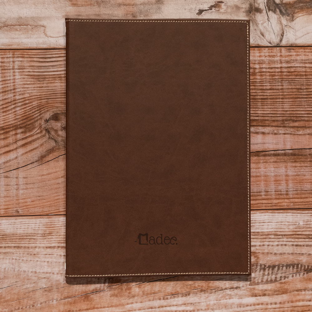 Porta menu rigido con elastico personalizzabile in similpelle