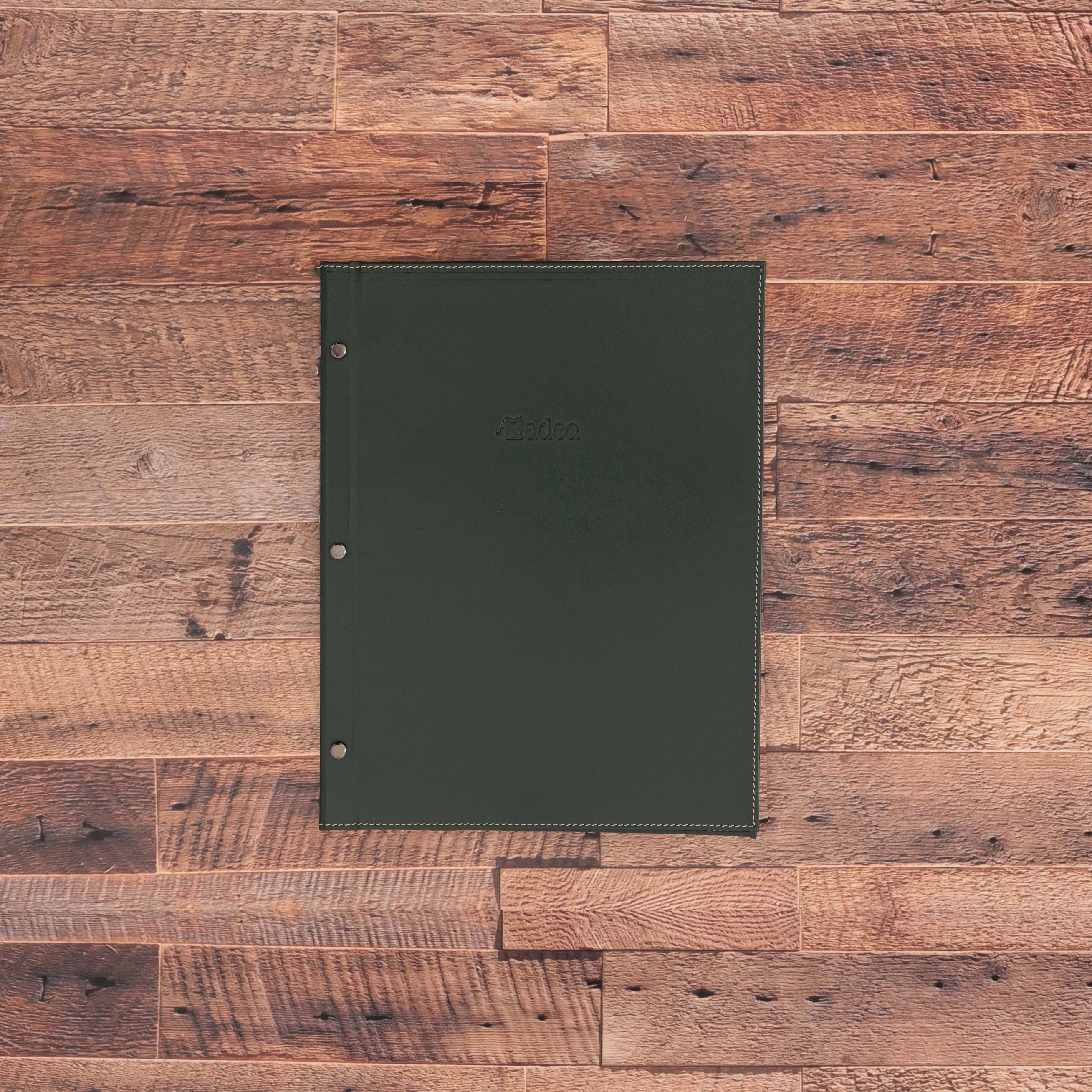 Porte menu personnalisable en simili cuir