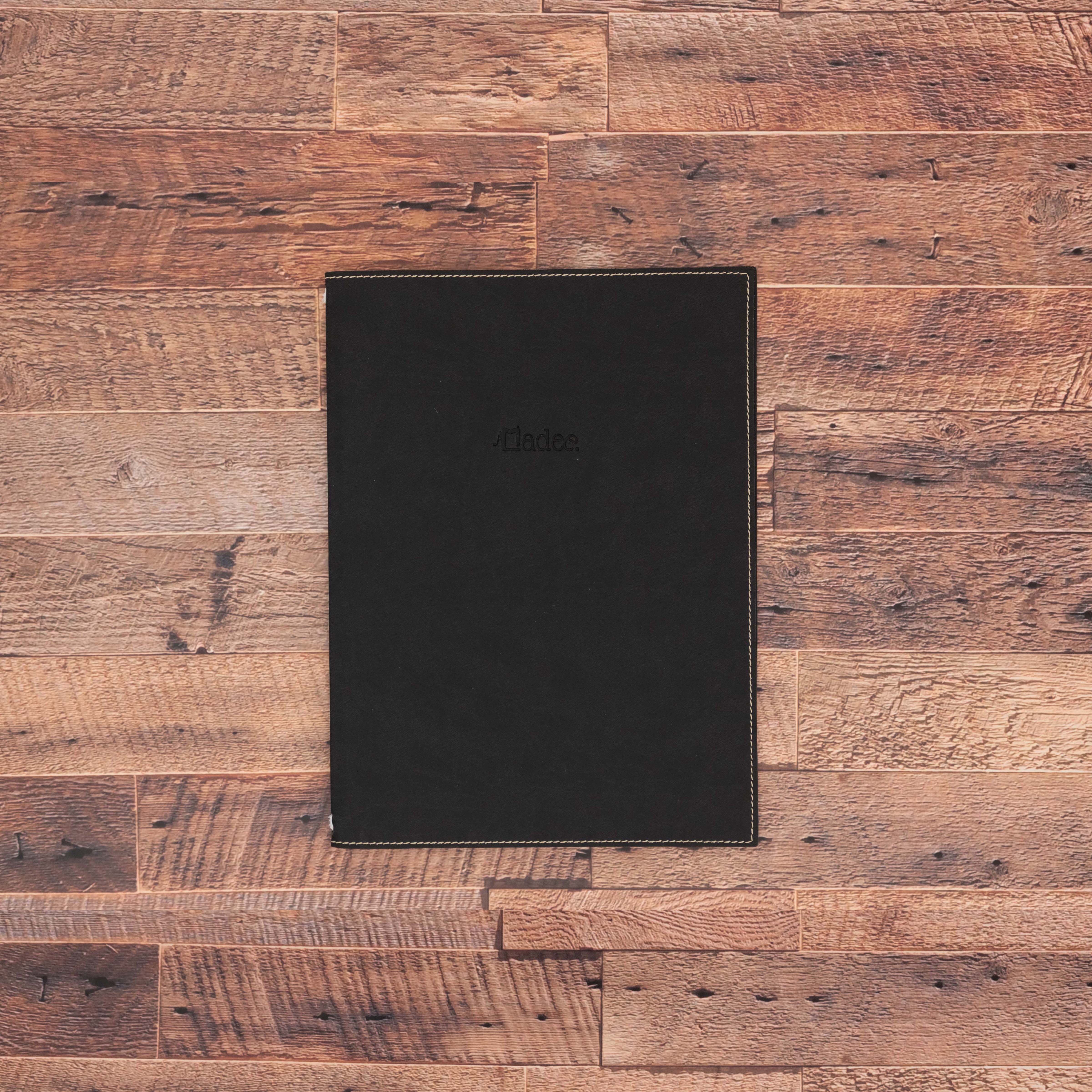 Porte menu personnalisable en simili cuir