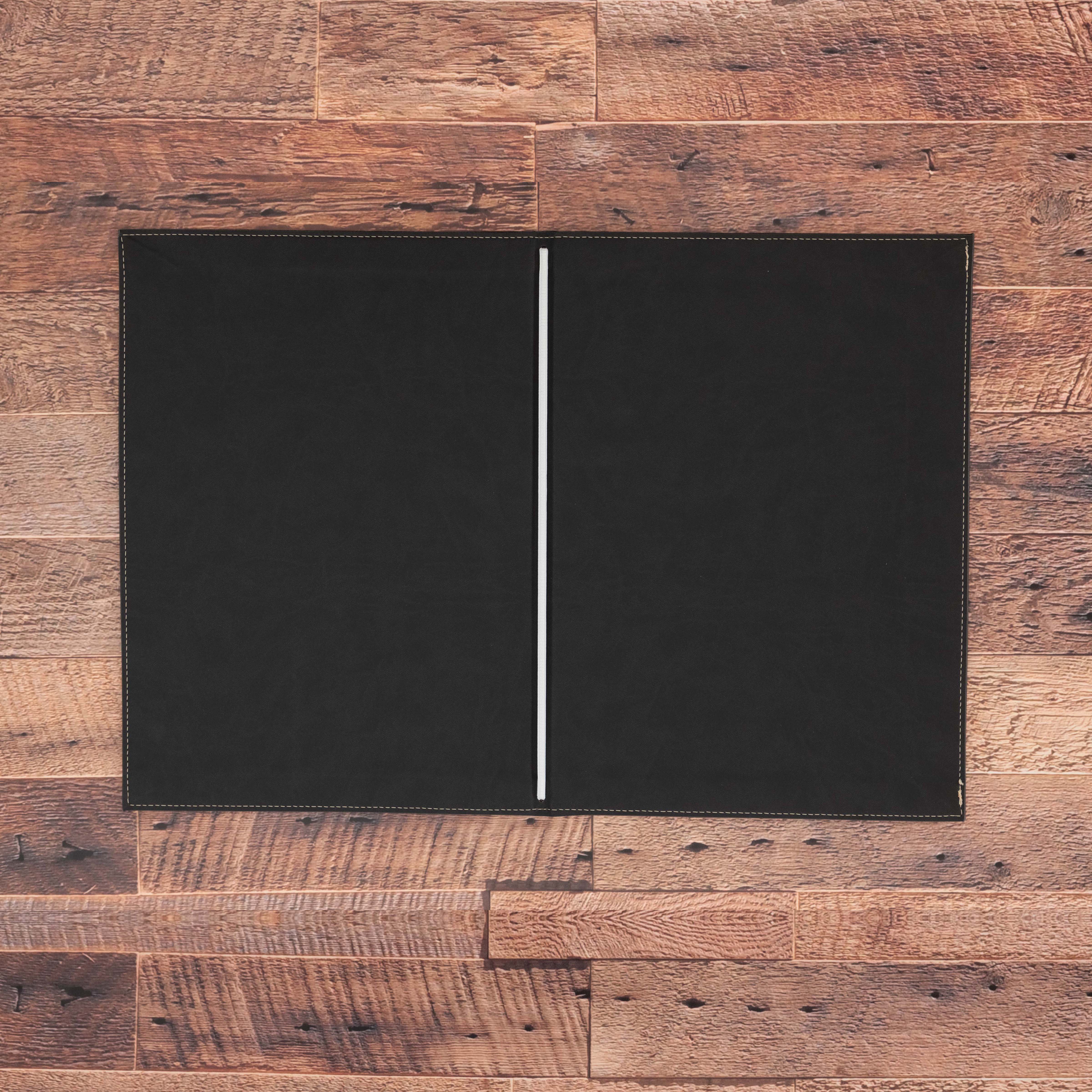 Porta menu A4 rigido con elastico personalizzabile in similpelle