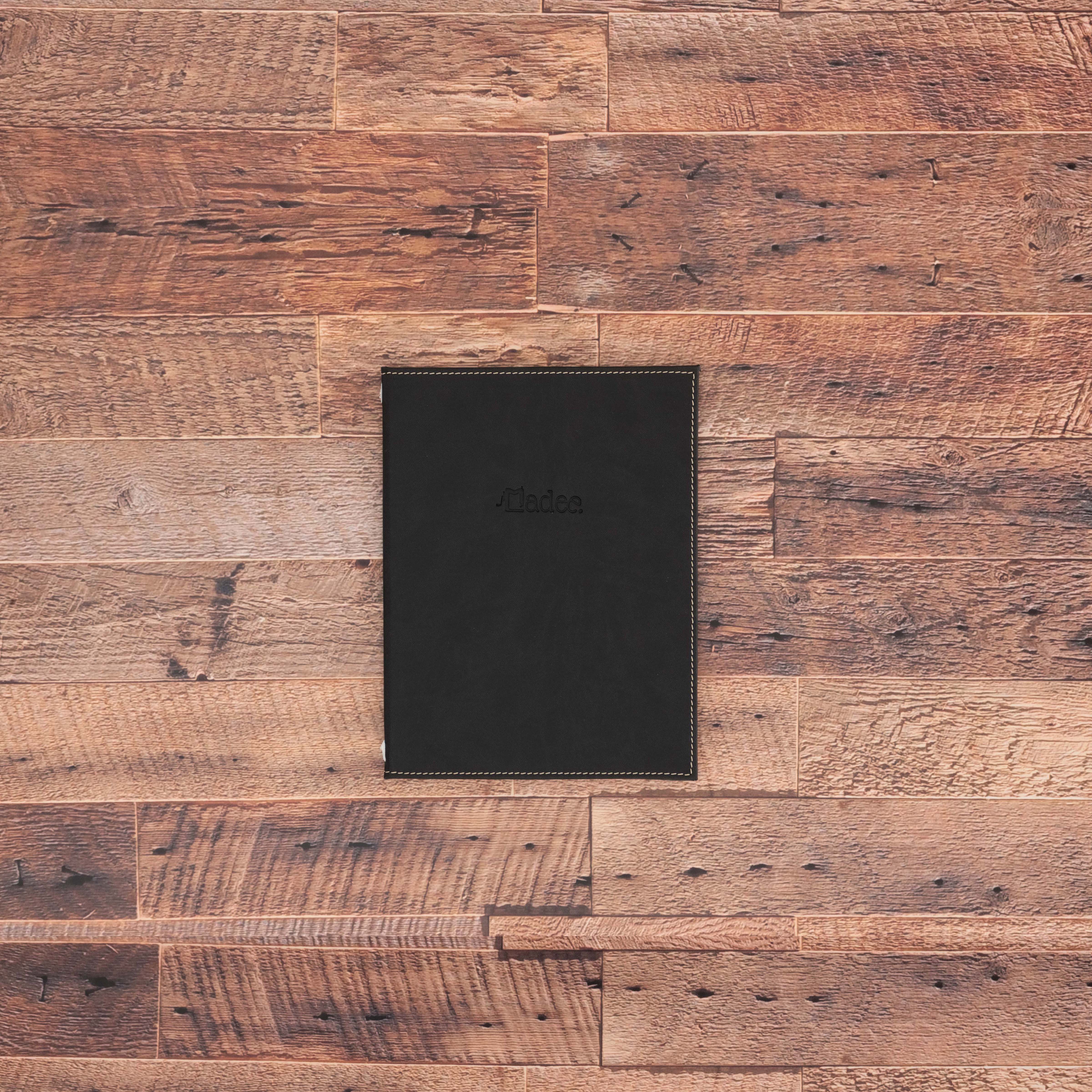 Porte menu personnalisable en simili cuir