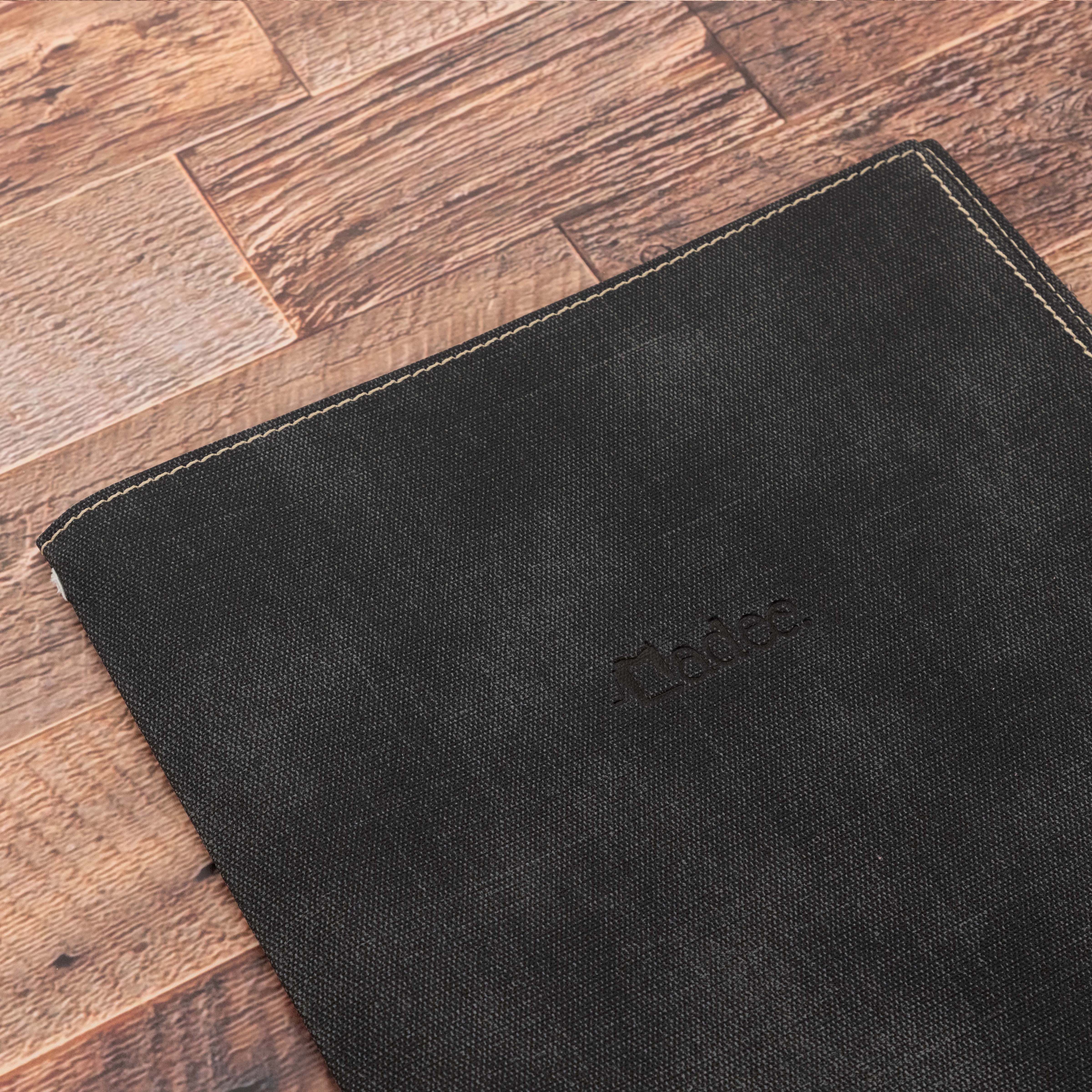 Porte menu personnalisable en simili cuir