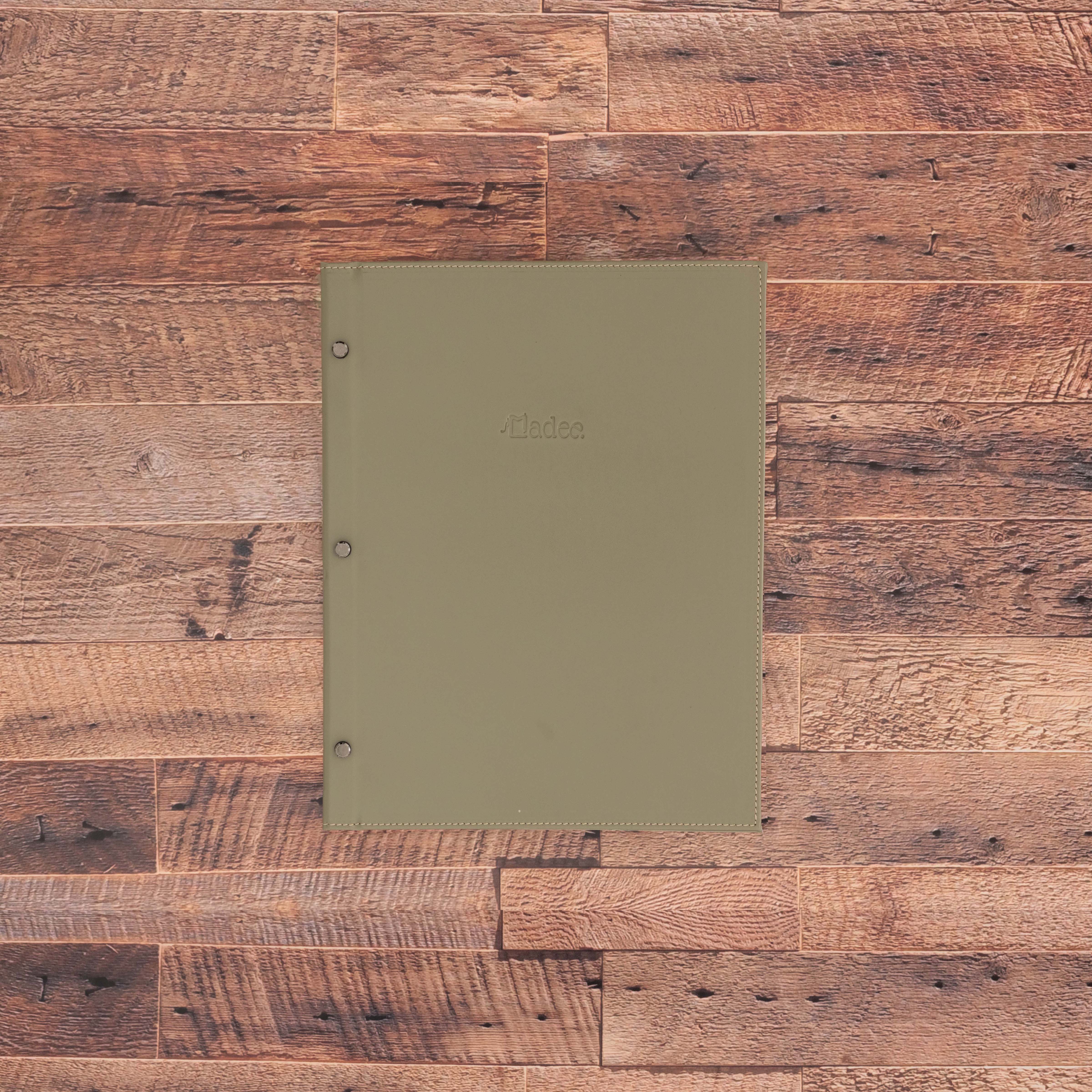 Porte menu personnalisable en simili cuir
