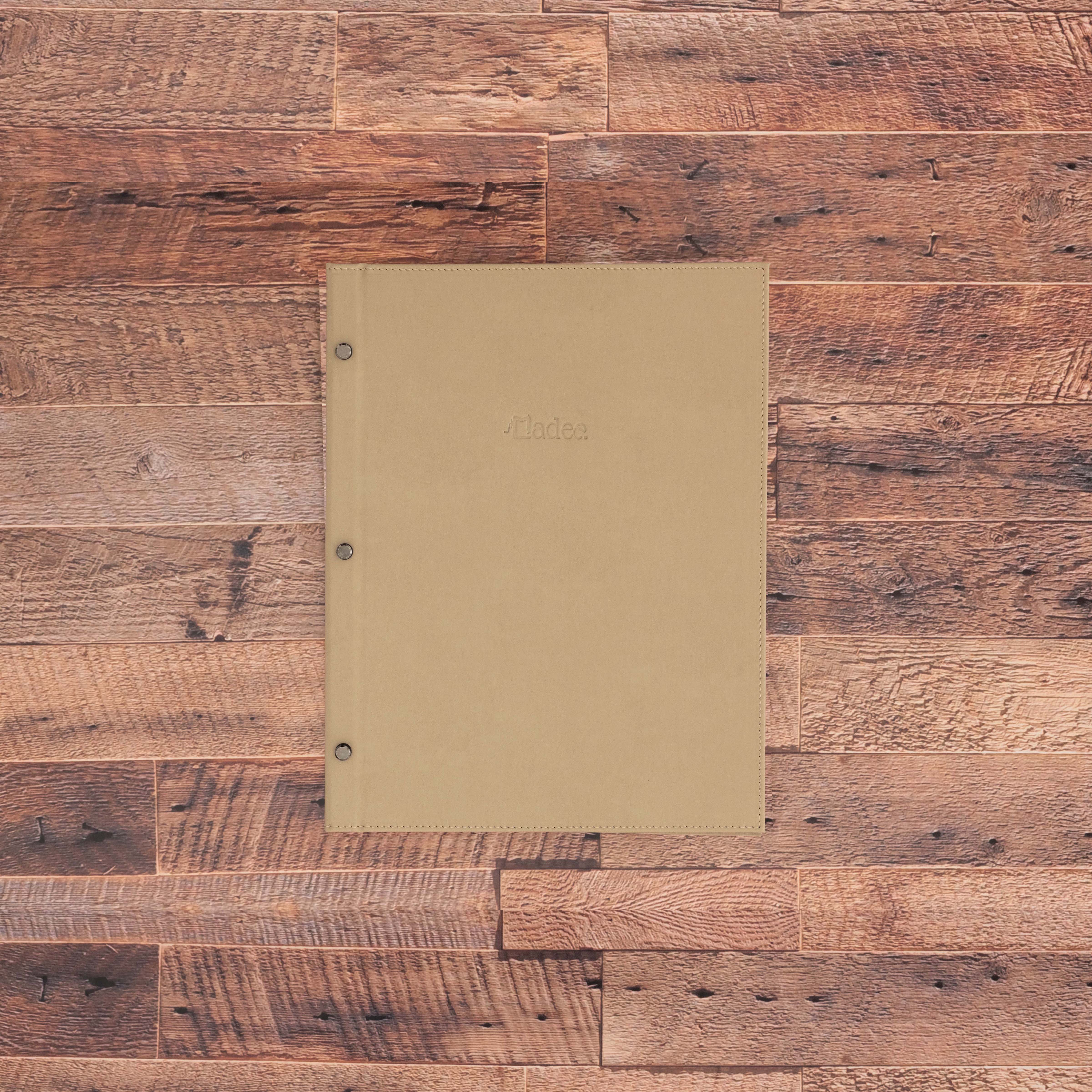 Porte menu personnalisable en simili cuir