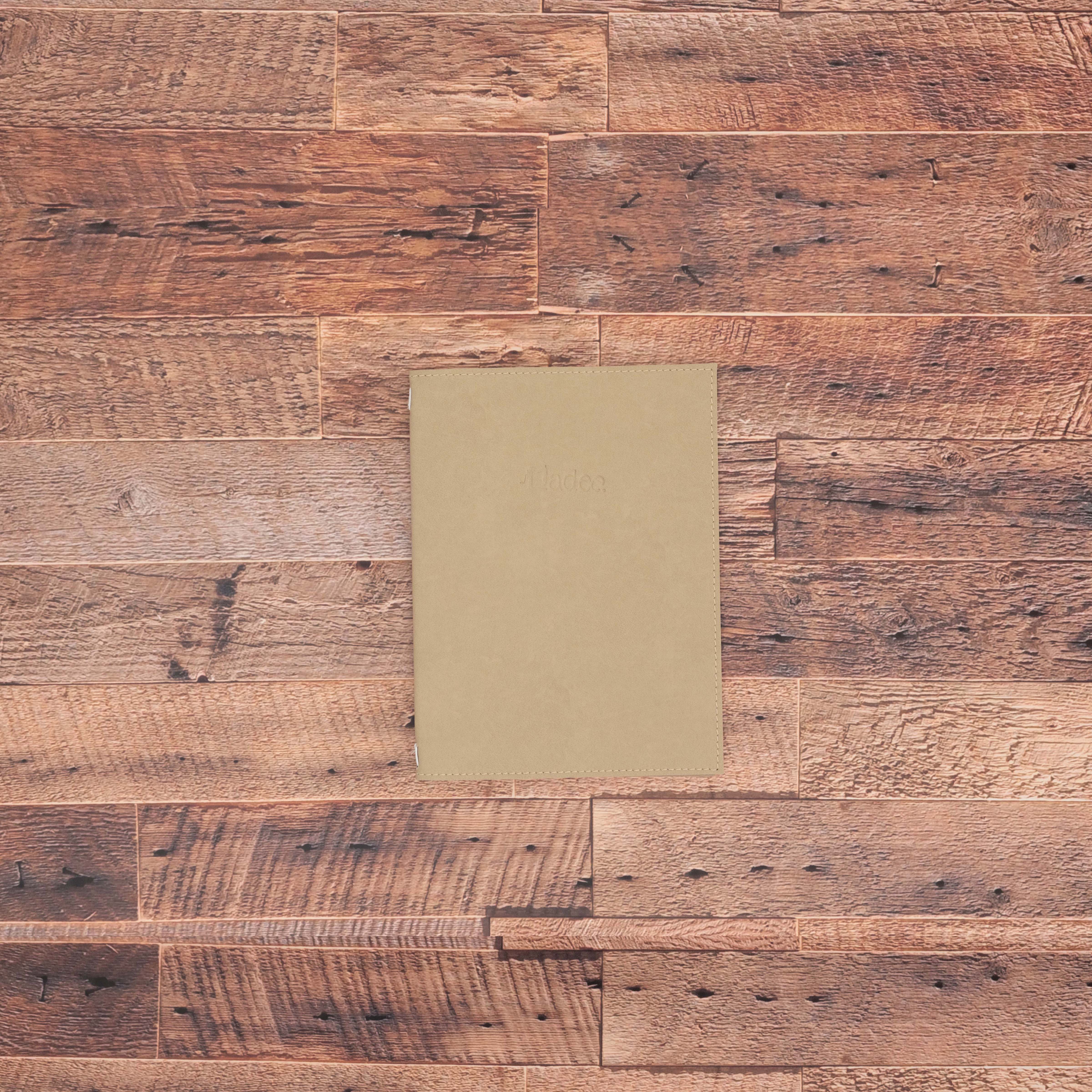 Porte menu personnalisable en simili cuir