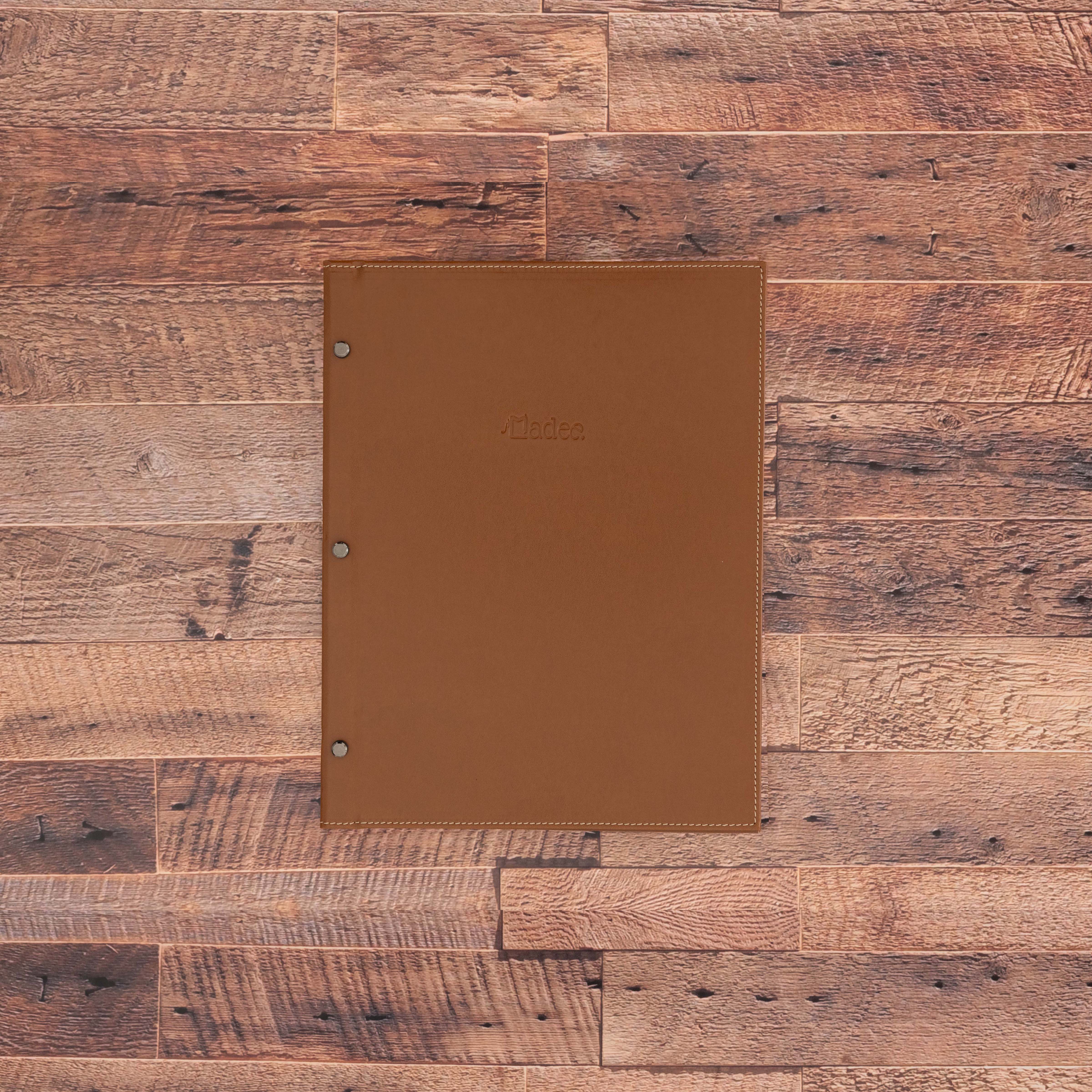 Porte menu personnalisable en simili cuir