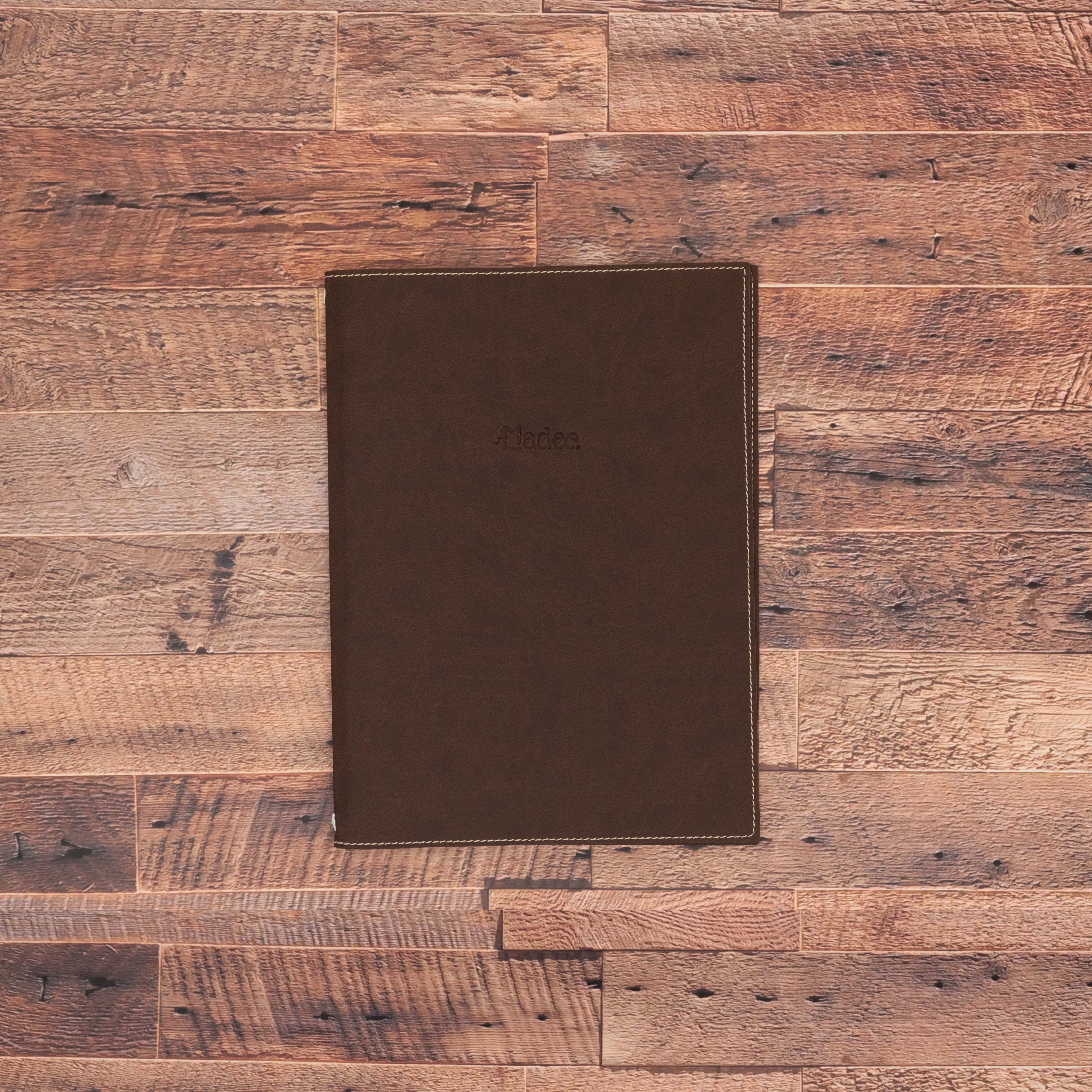 Porte menu personnalisable en simili cuir