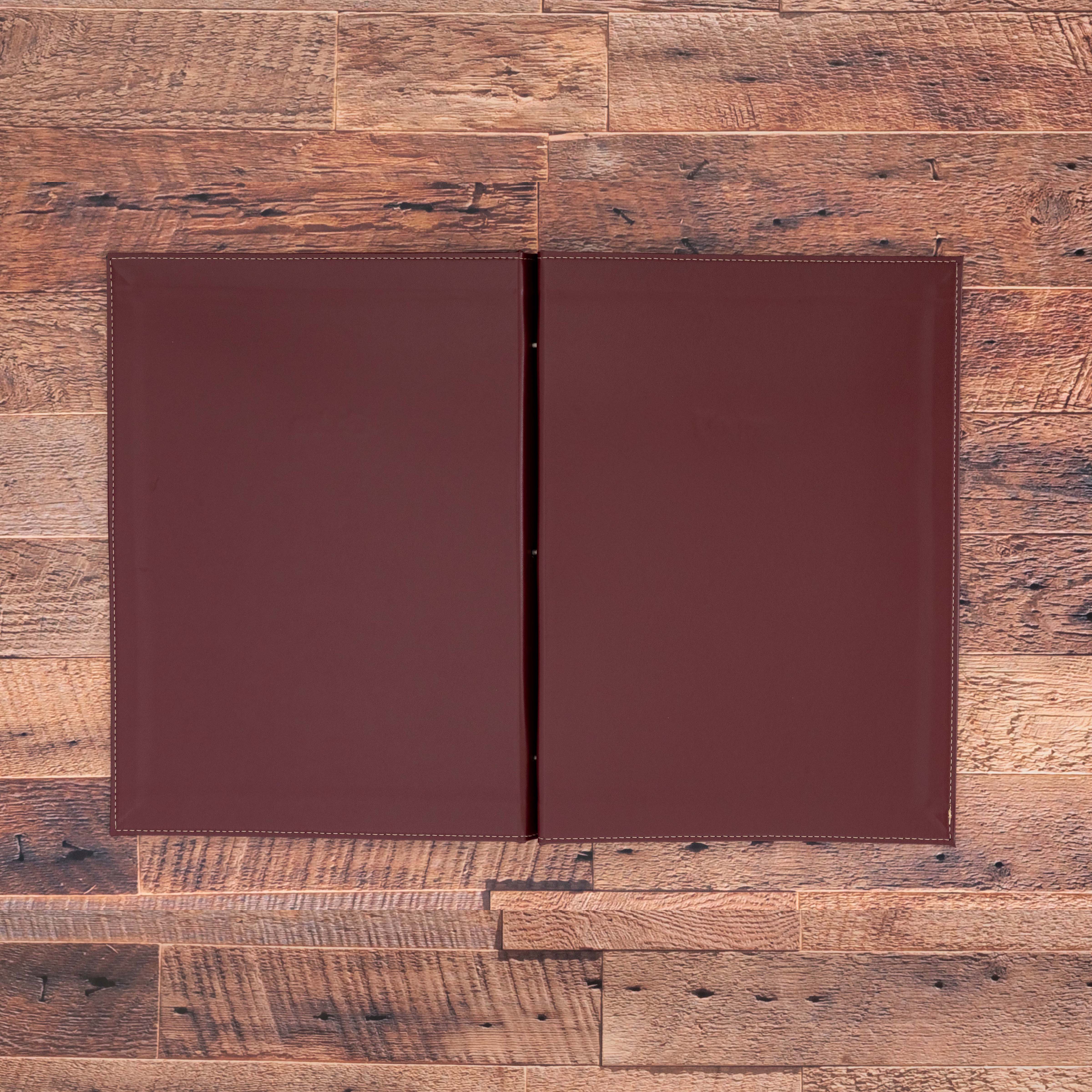 Porte menu personnalisable en simili cuir