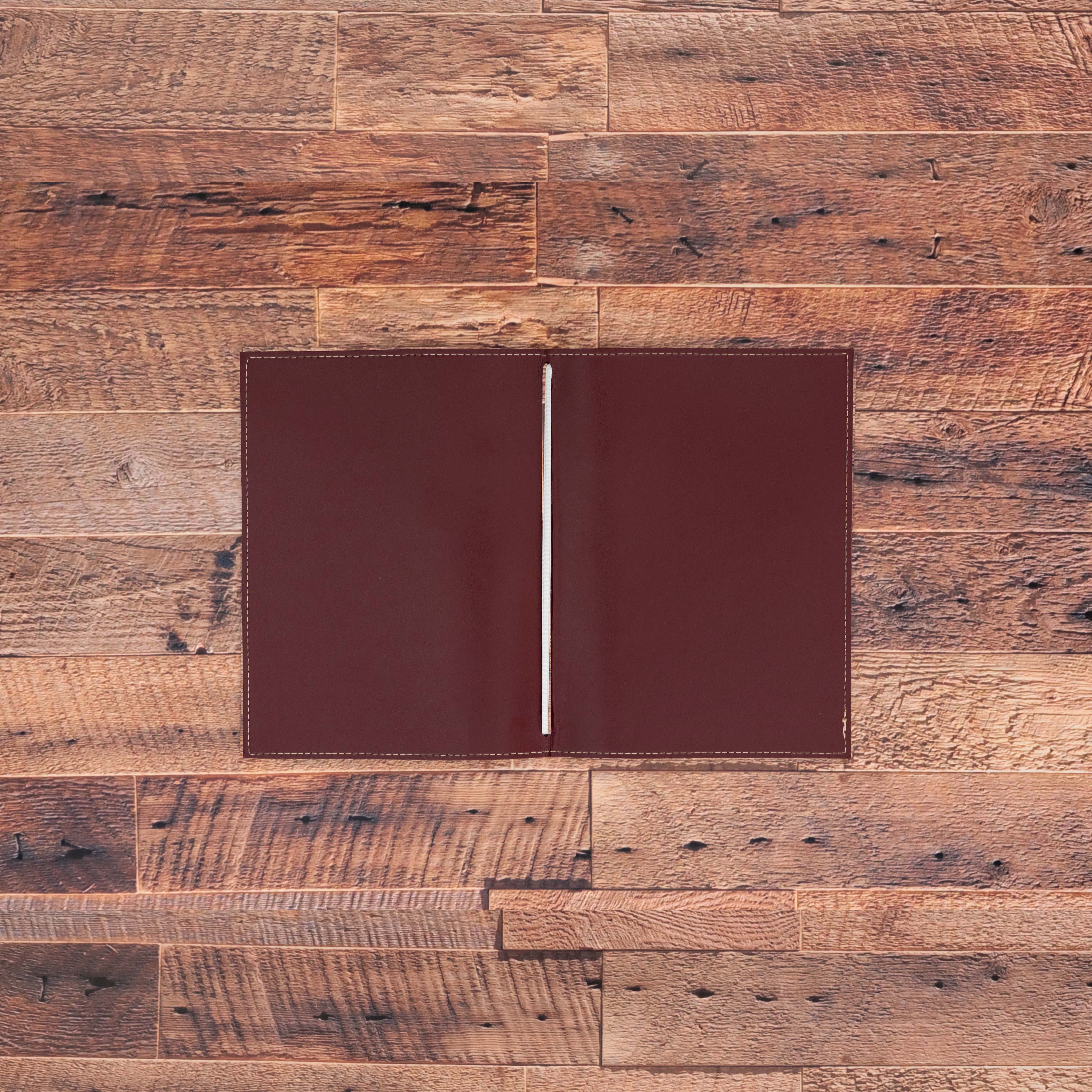 Porte menu personnalisable en simili cuir
