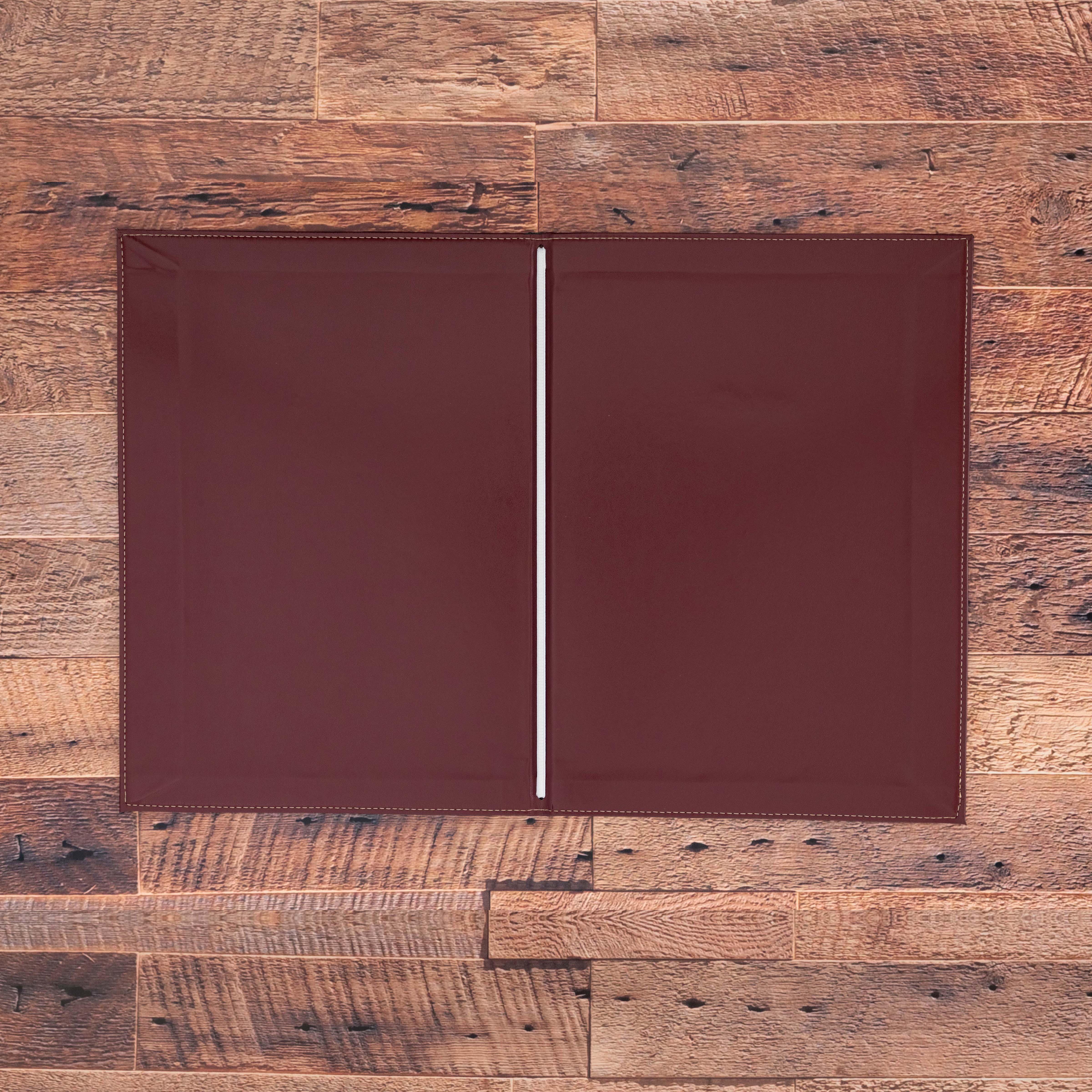 Porta menu A4 rigido con elastico personalizzabile in similpelle