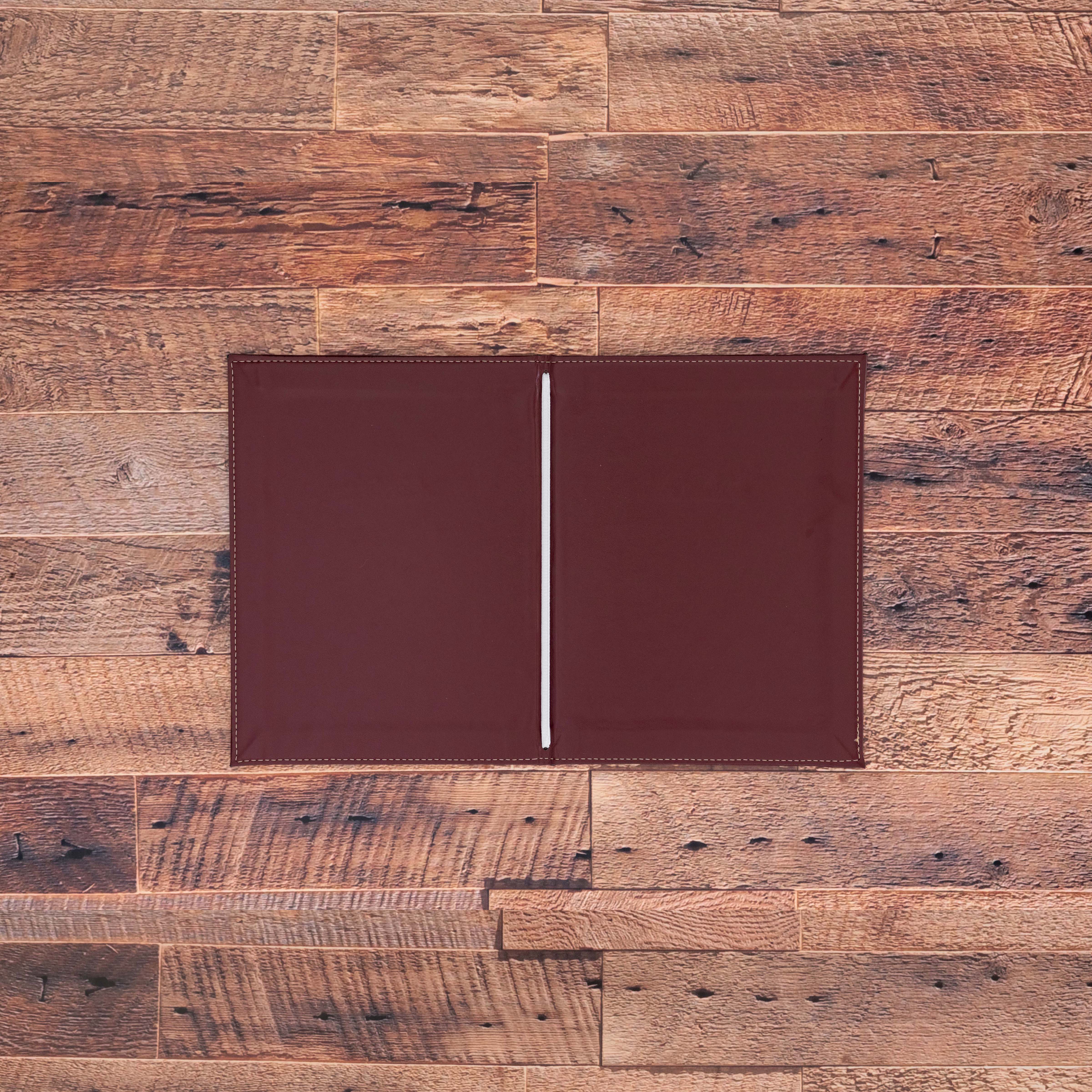 Porte menu personnalisable en simili cuir