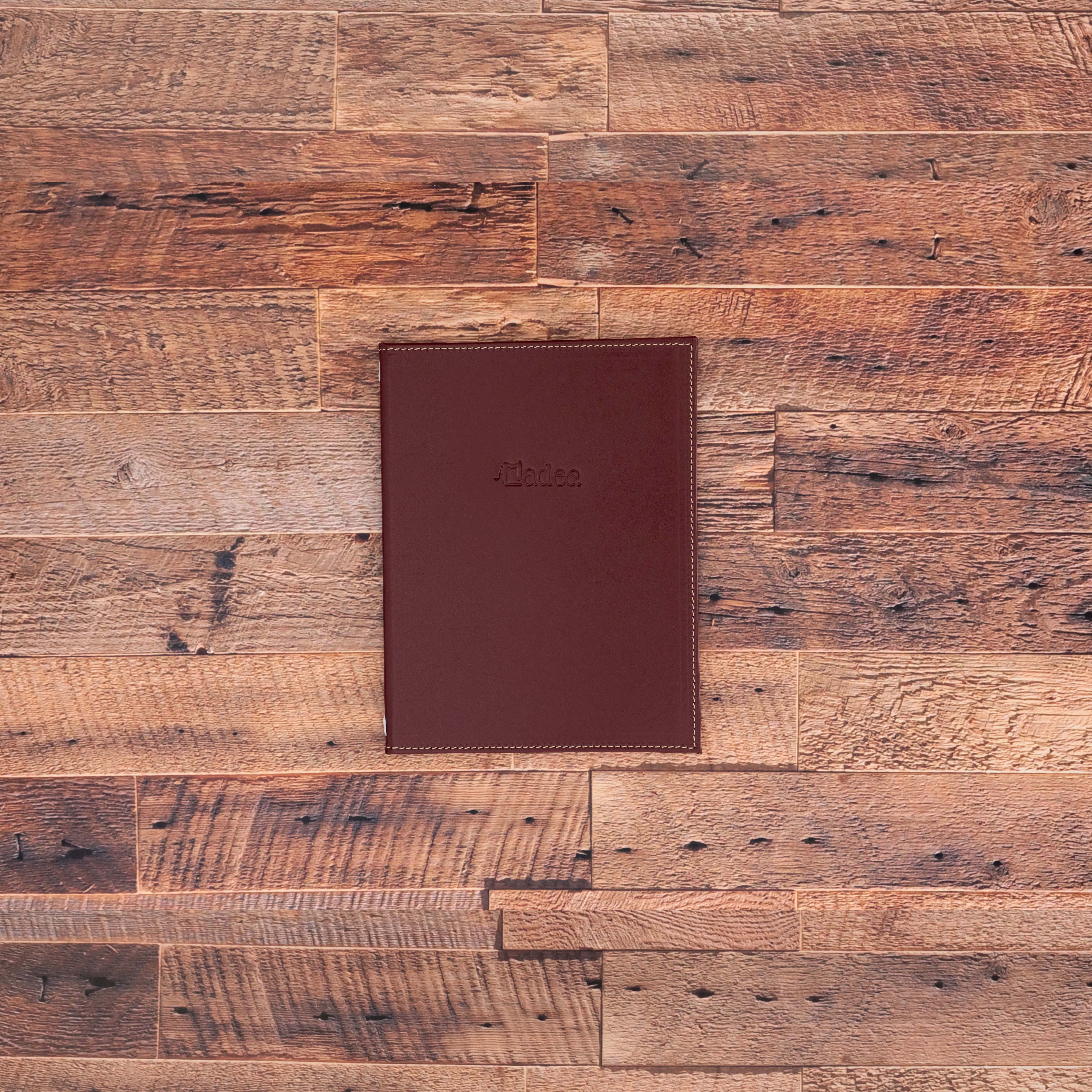 Porte menu personnalisable en simili cuir
